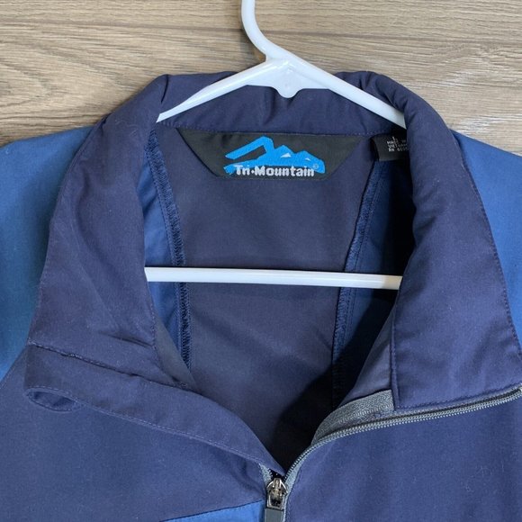Tri-Mountain Coat Mens L Blue Full Zip Hook & Loop Cuff & Collar NBS Reno Embrod - Picture 8 of 14